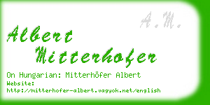 albert mitterhofer business card