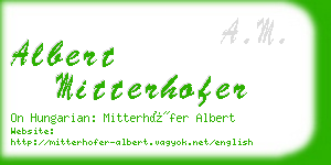 albert mitterhofer business card